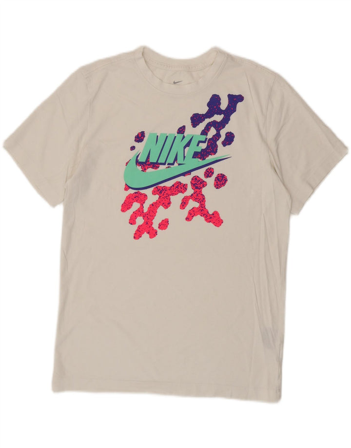 NIKE Camiseta gráfica para hombre Top XS Algodón blanco