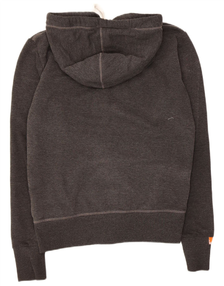 Superdry Sudadera con capucha y cremallera para hombre, talla pequeña, algodón gris