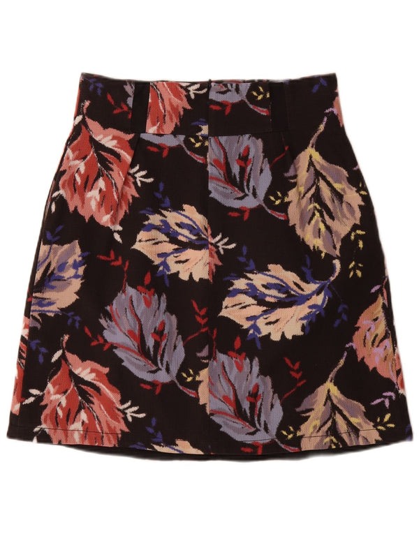 Max & Co. Falda acampanada para mujer UK 6 XS W28 Algodón floral negro
