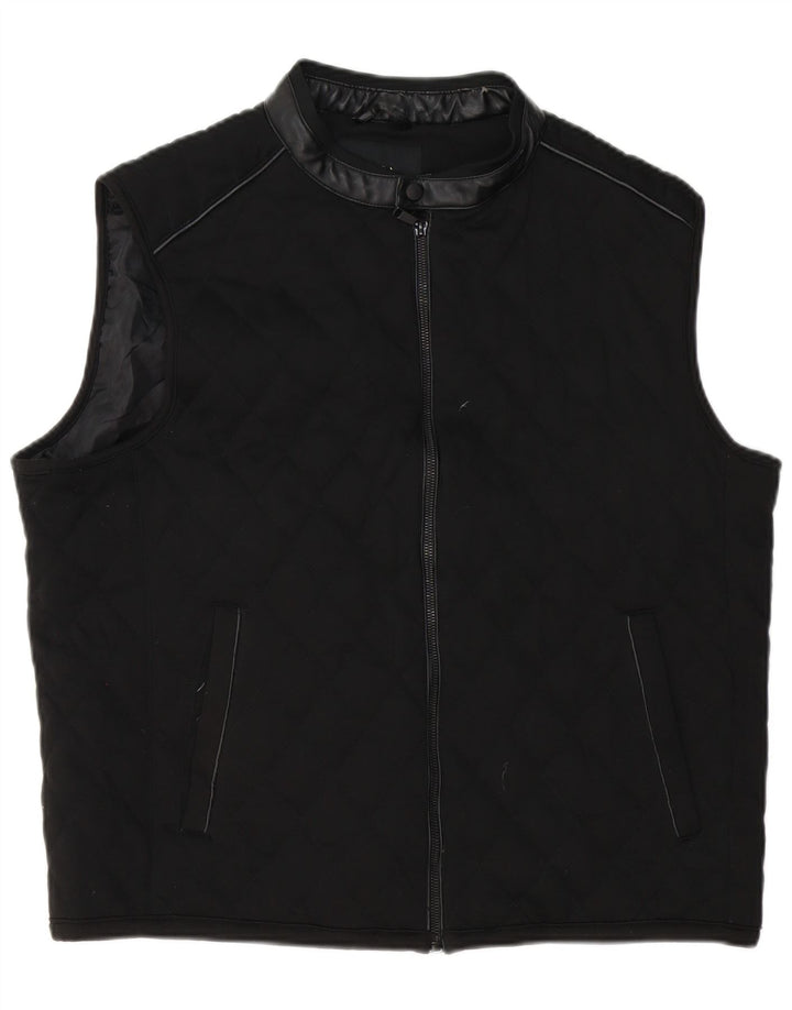 Zara Hombre Chaleco Acolchado UK 42 XL Poliéster Negro