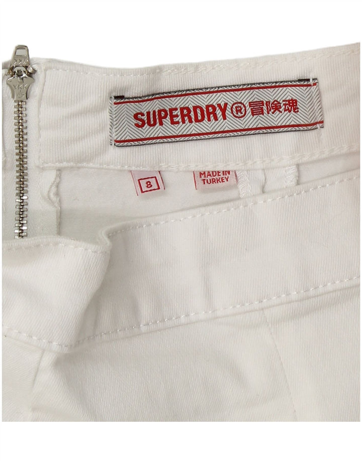 SUPERDRY Minifalda para mujer UK 8 Small W26 Algodón blanco