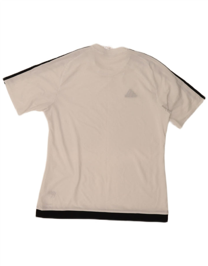 ADIDAS Hombre Climalite Camiseta Top Grande Blanco Colorblock Poliéster