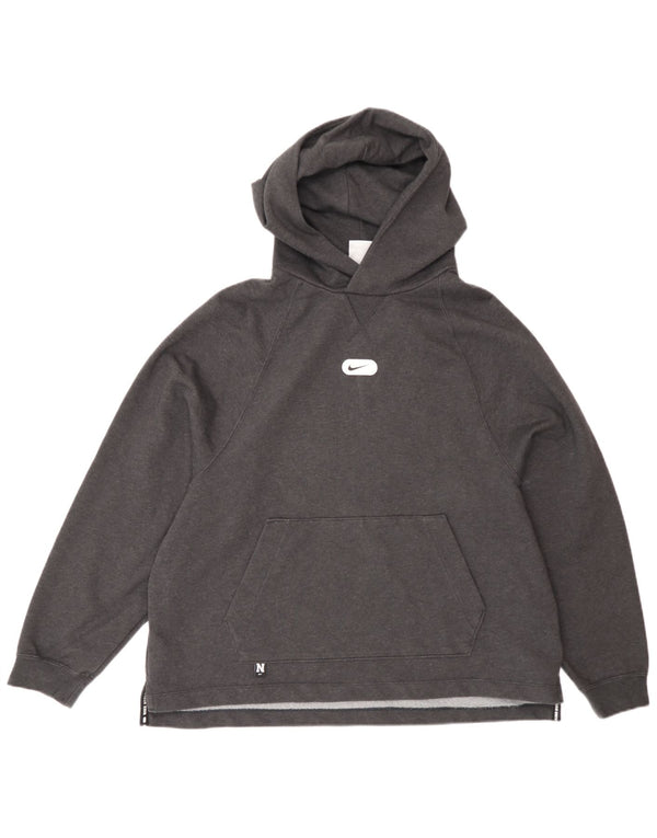 Nike Sudadera con capucha Dri Fit para niñas 13-14 años XL Gris Algodón