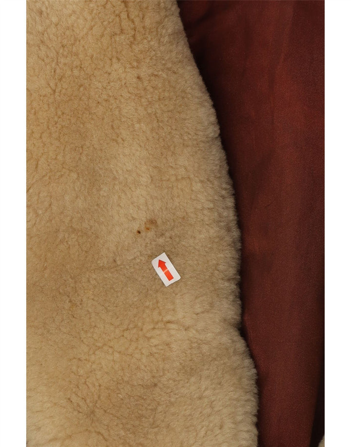 ST MICHAEL Chaqueta corta de doble botonadura para mujer UK 18 XL Cuero marrón