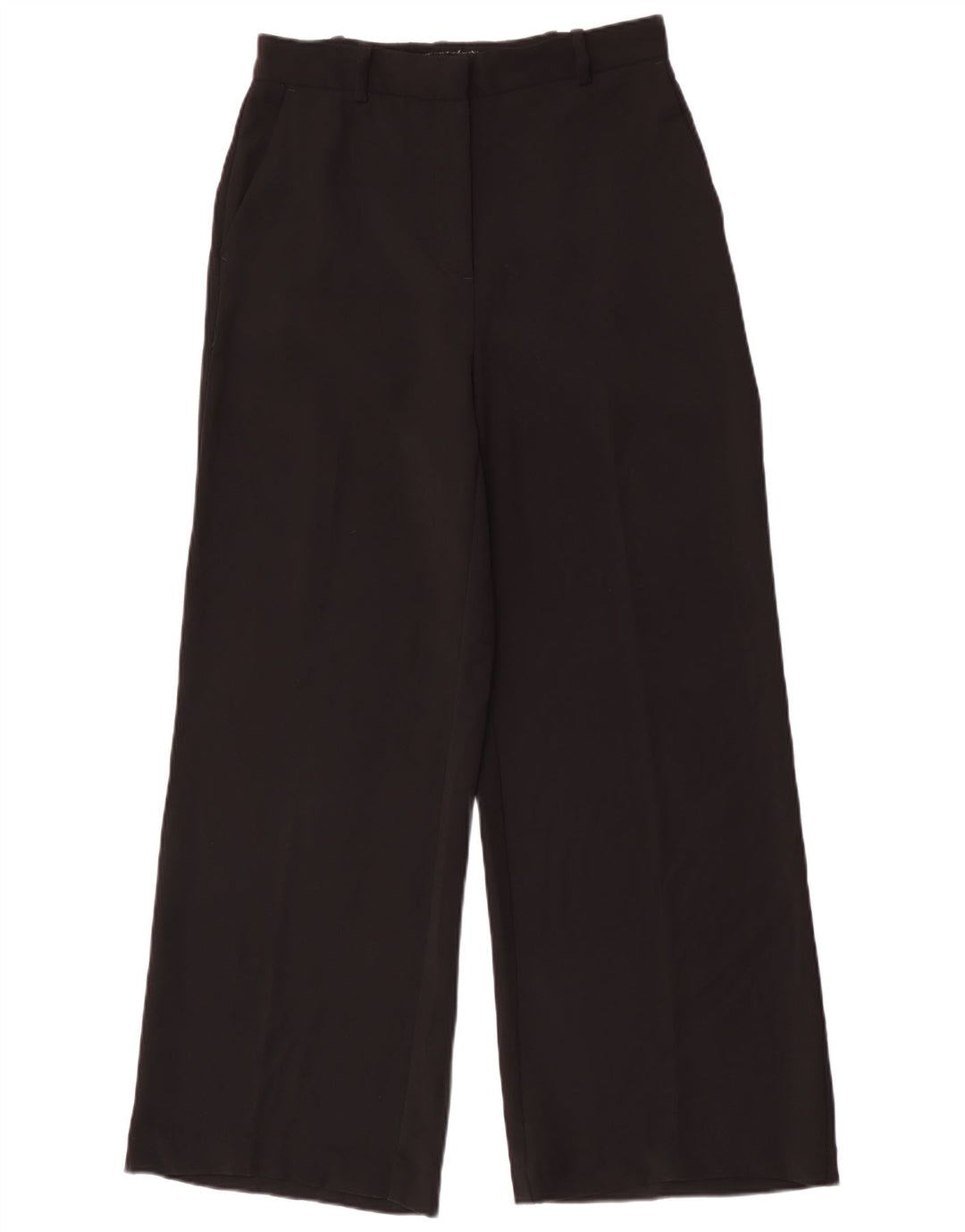 Zara Mujer Pantalón Chino De Pierna Ancha Mediano W28 L29 Poliéster Negro