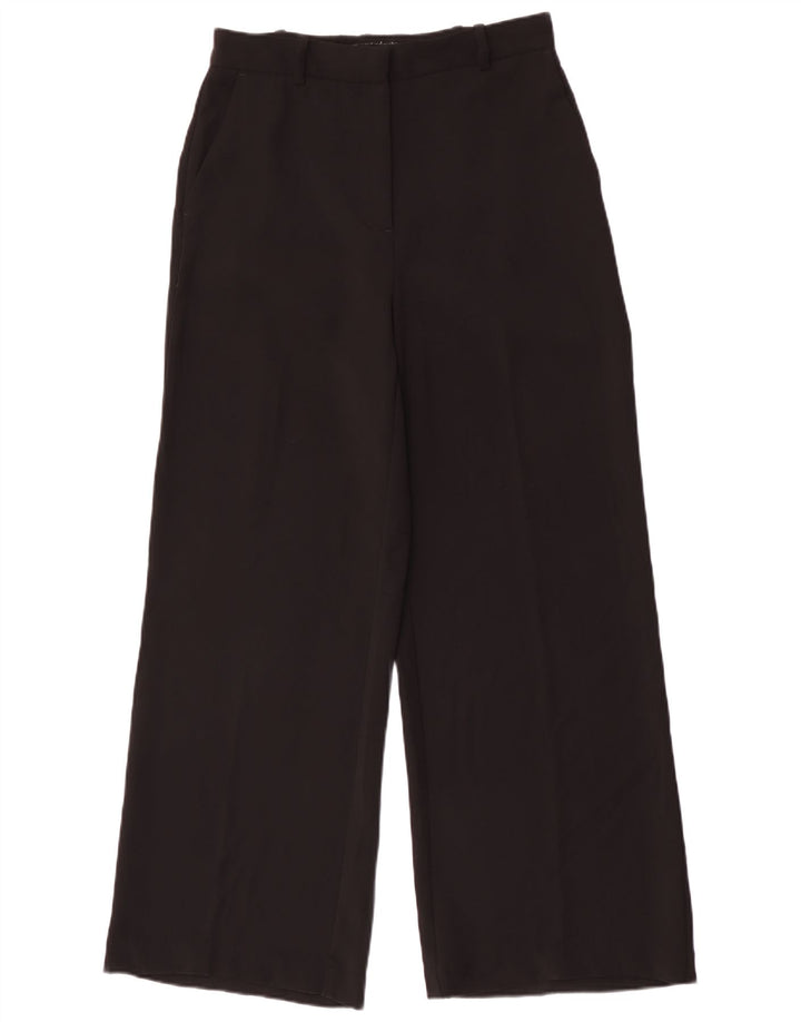 Zara Mujer Pantalón Chino De Pierna Ancha Mediano W28 L29 Poliéster Negro