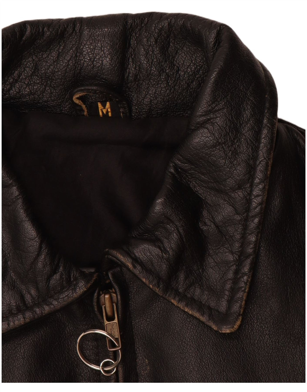 Vintage chaqueta de cuero para hombre Reino Unido 38 cuero negro medio