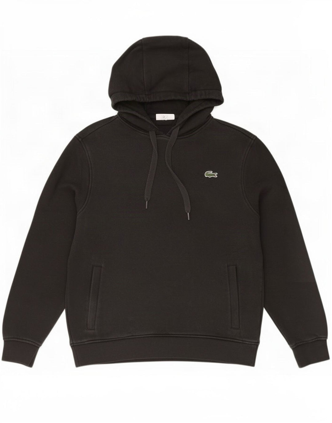 Lacoste Sudadera con capucha para hombre talla 4 mediana algodón negro