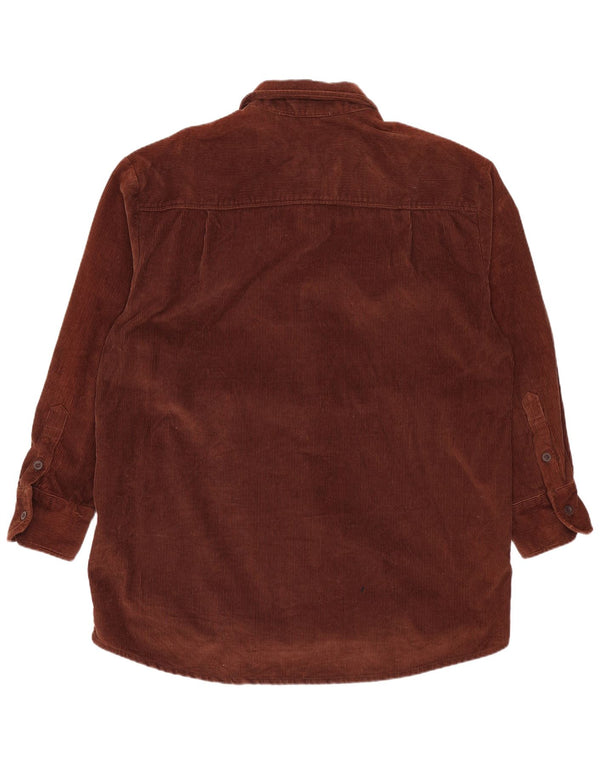 Roberto Cavalli Camisa de pana para hombre IT 54 XL Algodón marrón