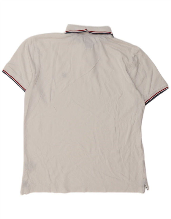 Crew Clothing Polo para hombre Algodón blanco mediano