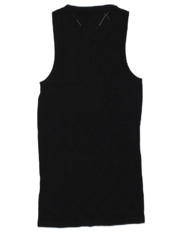 Zara Mujer Chaleco Top UK 12 Medium Negro
