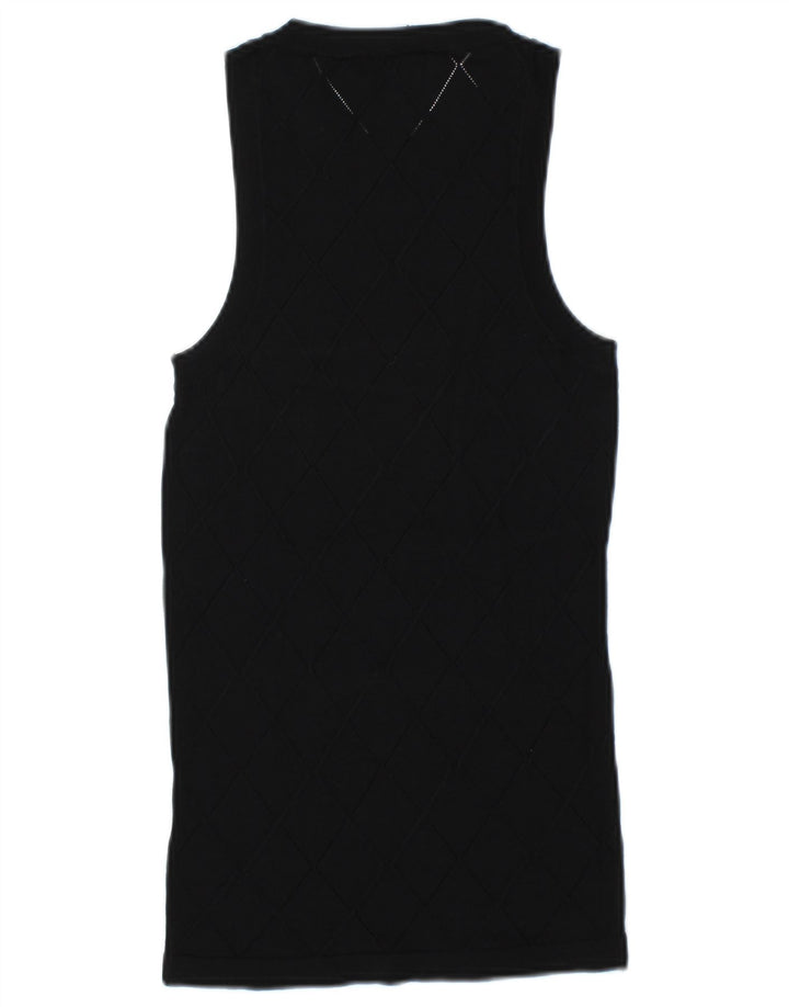 Zara Mujer Chaleco Top UK 12 Medium Negro