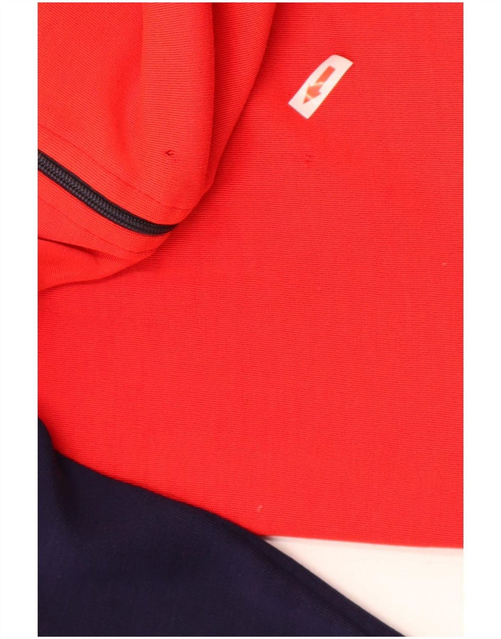 Vintage hombres chándal top chaqueta pequeña rojo colorblock