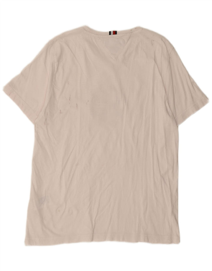 Tommy Hilfiger Camiseta gráfica para hombre Top grande de algodón blanco