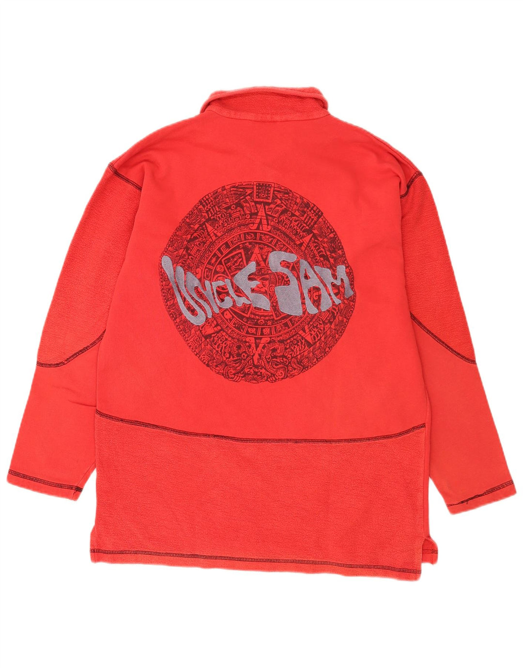 Tío Sam - Sudadera con cuello tipo polo para hombre, talla grande, algodón rojo