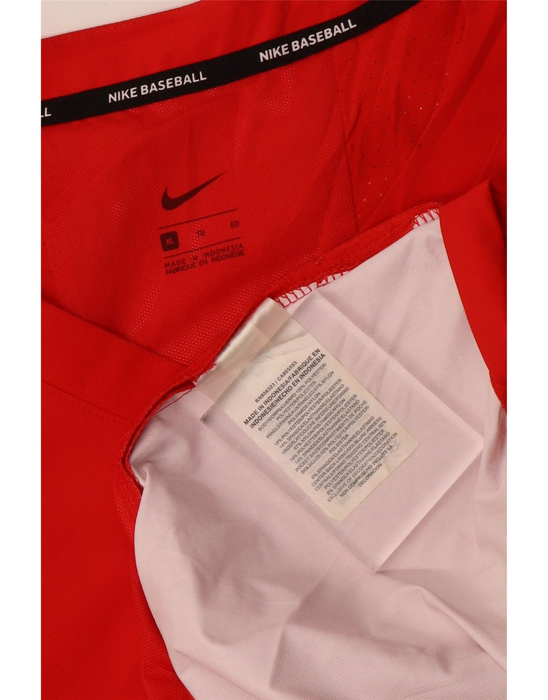 Nike - Camiseta de béisbol para hombre, manga 3/4, XL, poliéster rojo