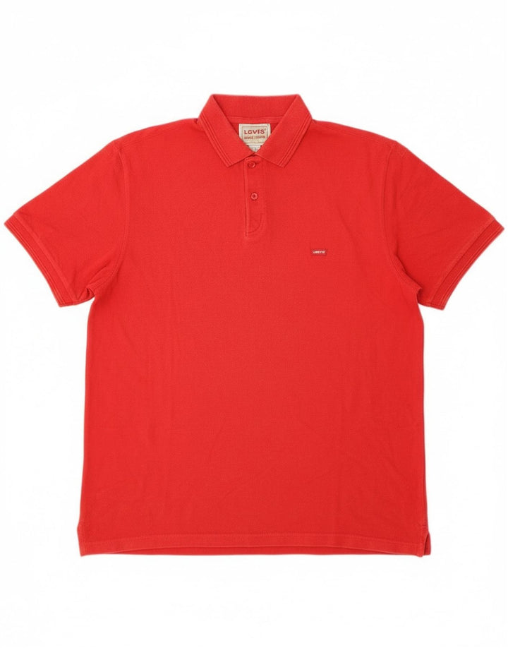 Polo Levi's para hombre de algodón rojo grande