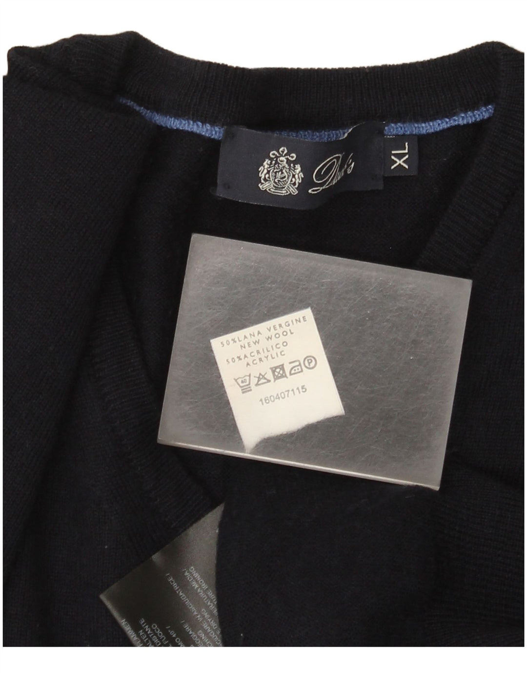 Dack's Jersey con Cuello en V para Hombre XL Lana Azul Marino