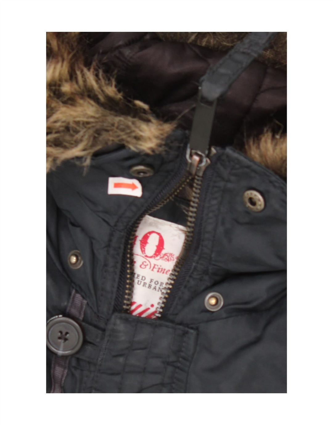 KHUJO Chaqueta Parka con Capucha para Hombre UK 38 Medium Azul Marino Nylon