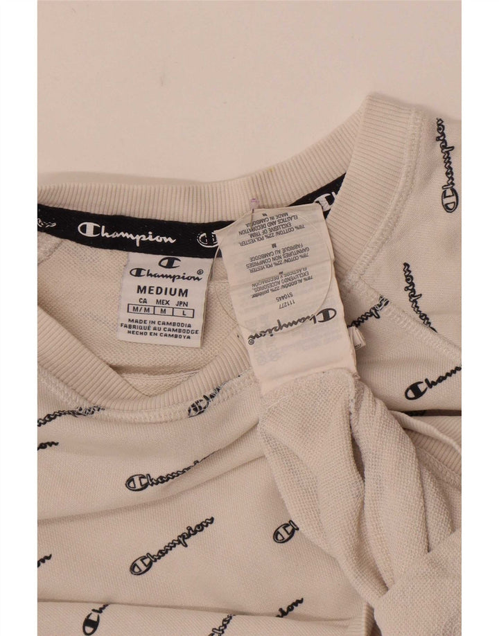 Champion Sudadera Crop Graphic para Mujer UK 14 Medium White Cotton