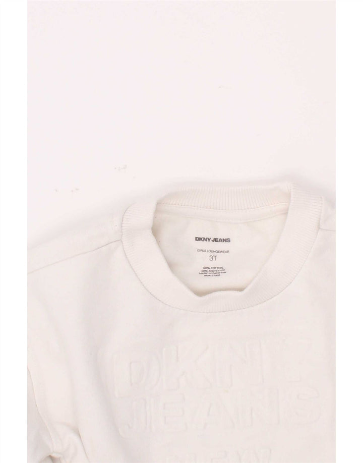 Dkny Sudadera con gráfico para niño, jersey, 2-3 años, algodón blanco