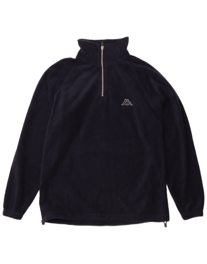 Kappa Hombre Jersey De Forro Polar Con Cremallera Y Cuello Medio Poliéster Azul Marino