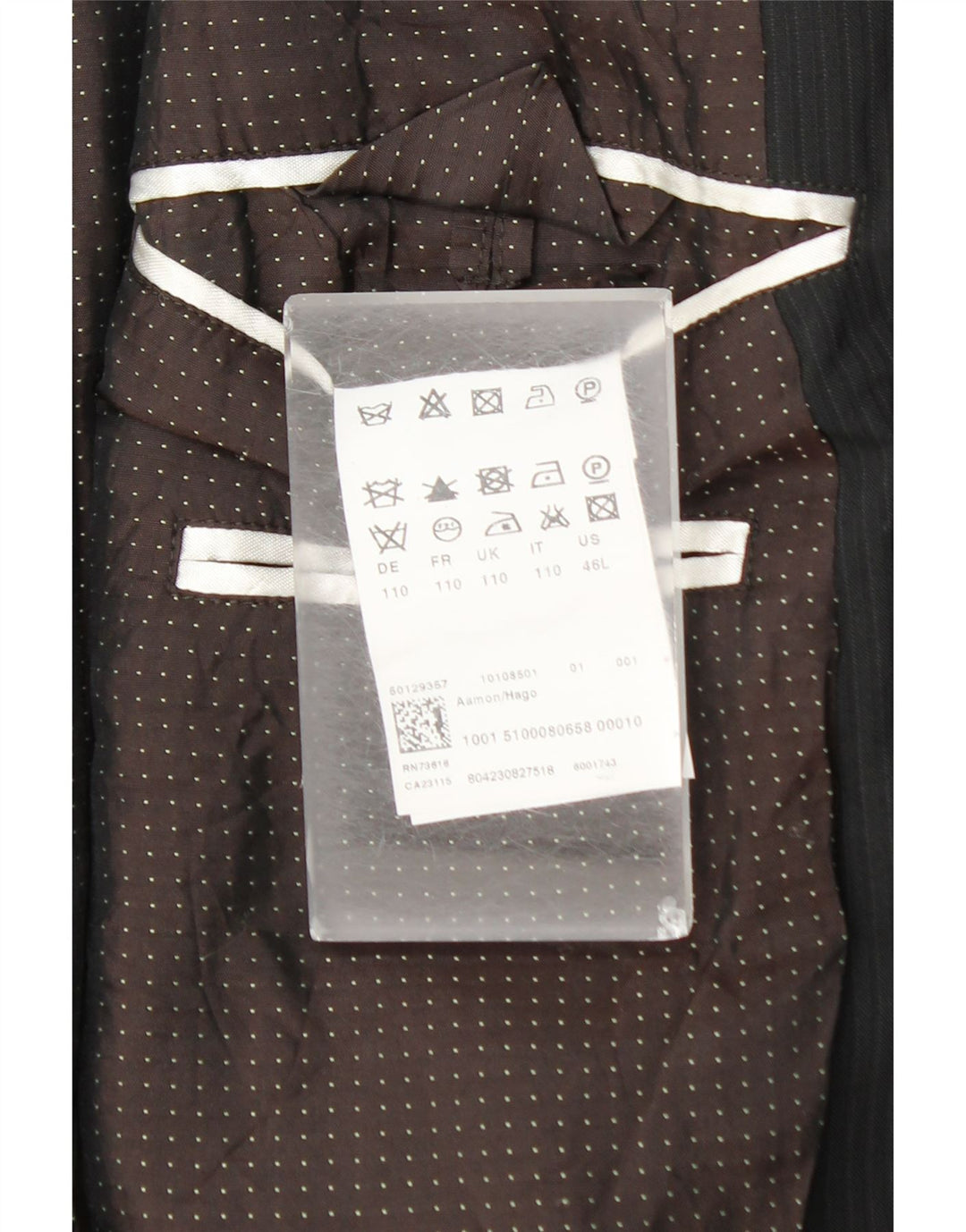 Hugo Boss Chaqueta tipo blazer de 2 botones para hombre UK 44 2XL Lana negra a rayas