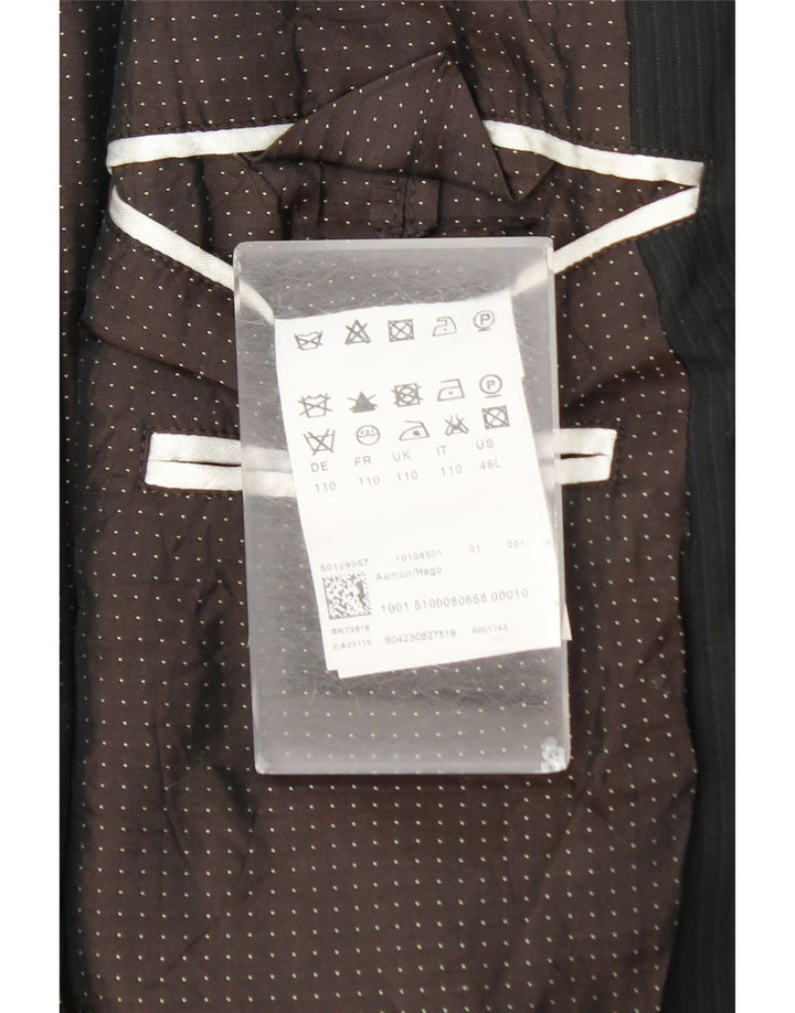 Hugo Boss Chaqueta tipo blazer de 2 botones para hombre UK 44 2XL Lana negra a rayas