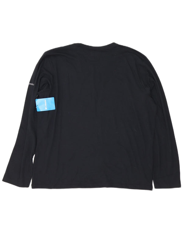 Columbia Top gráfico de manga larga para hombre XL Algodón negro