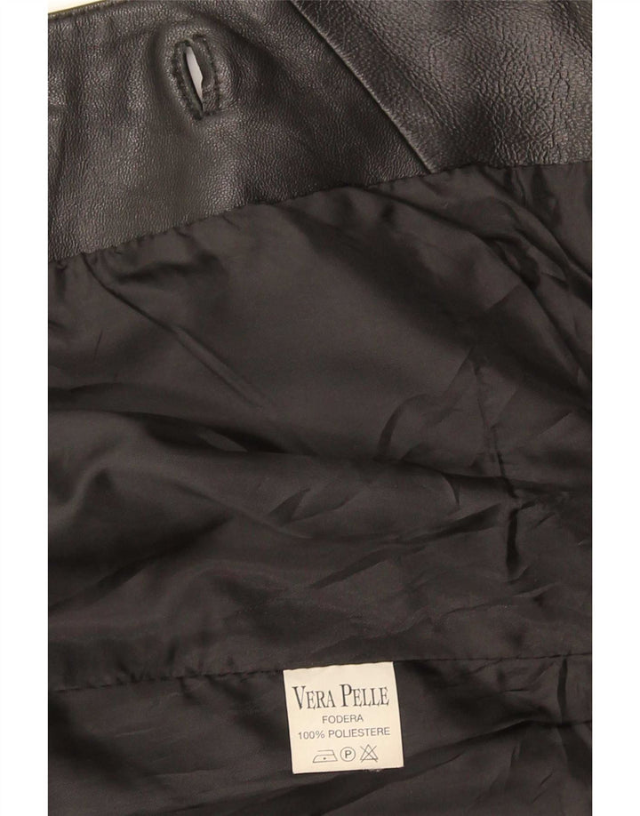 Chaqueta legendaria 1957 Abrigo de cuero para mujer IT 50 XL Negro