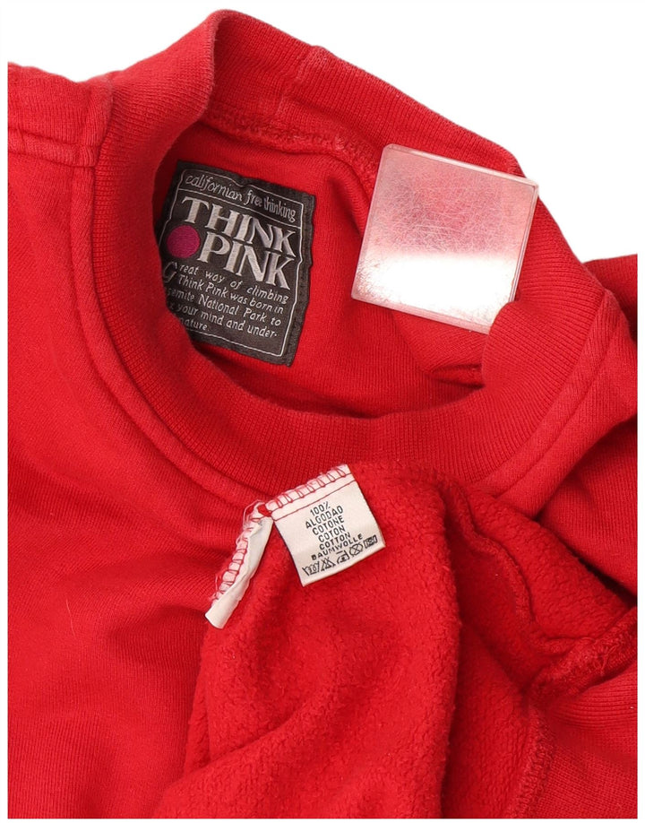 Think Pink Sudadera Hombre Jumper XL Algodón Rojo