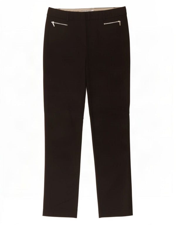 Marks & Spencer Pantalones casuales de cintura alta para mujer UK 12 Medium W34 L30 Blac
