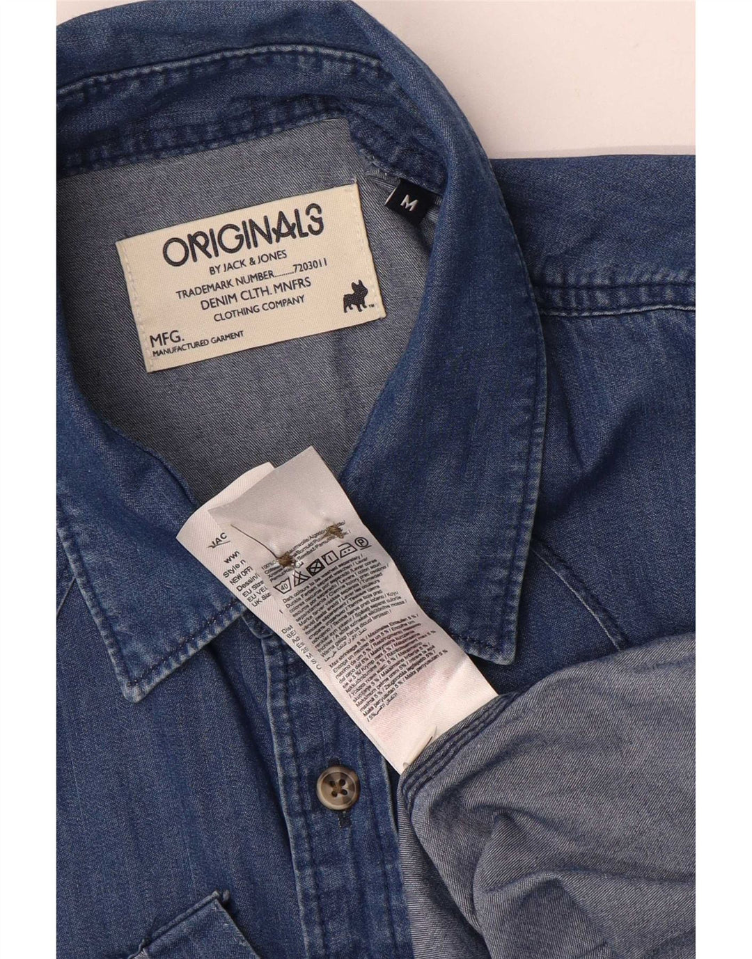 Jack & Jones Hombre Camisa Vaquera Algodón Azul Medio