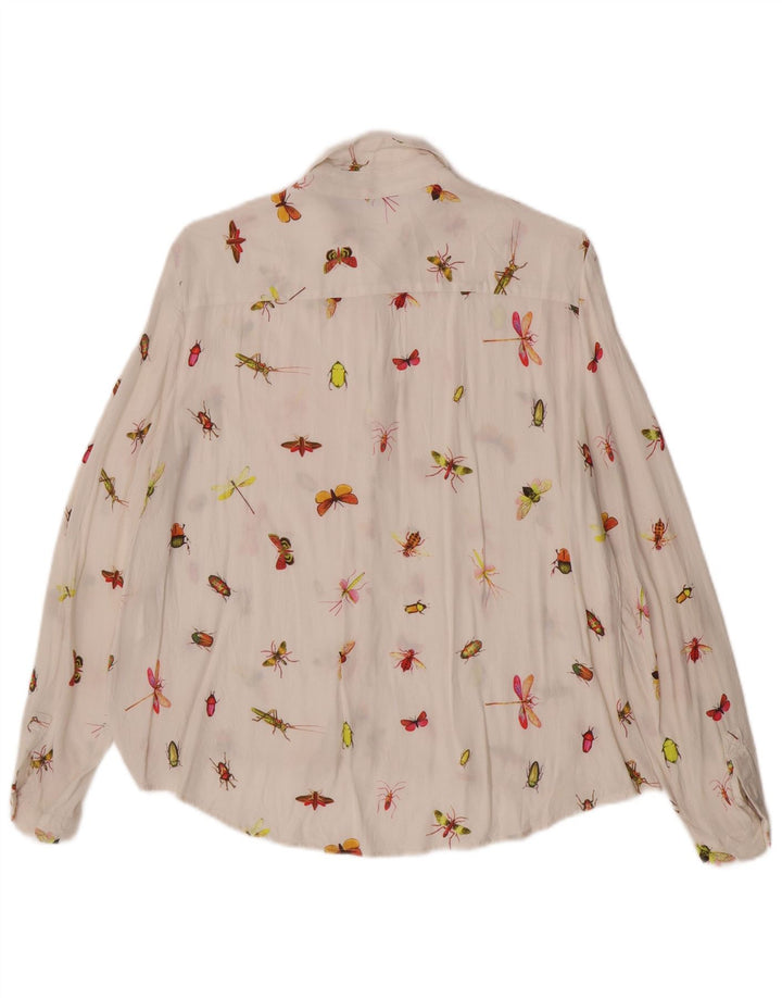 Zara Mujer Blusa Camisa UK 46 Large Blanco