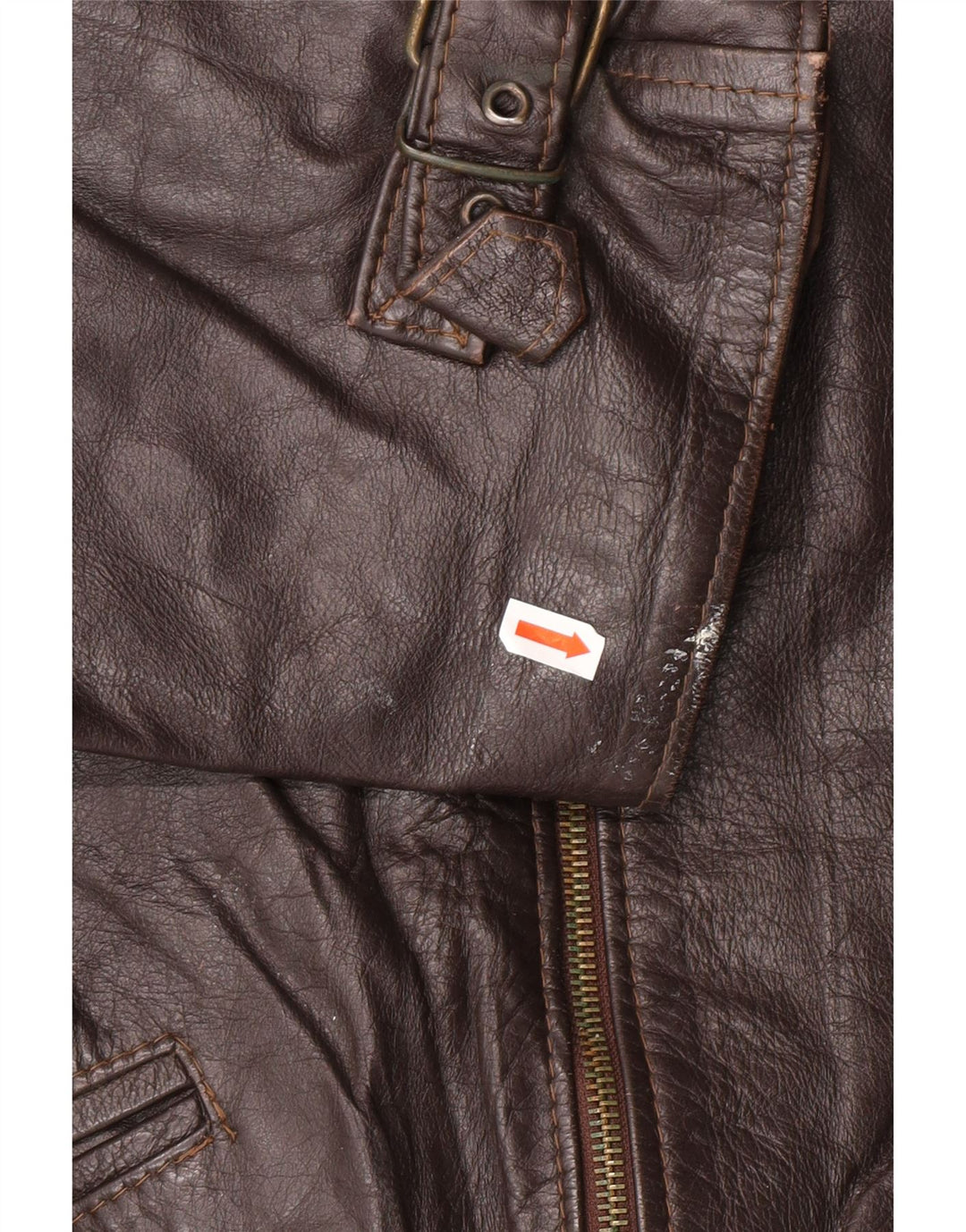 VINTAGE Chaqueta de cuero para hombre Reino Unido 42 XL Cuero marrón