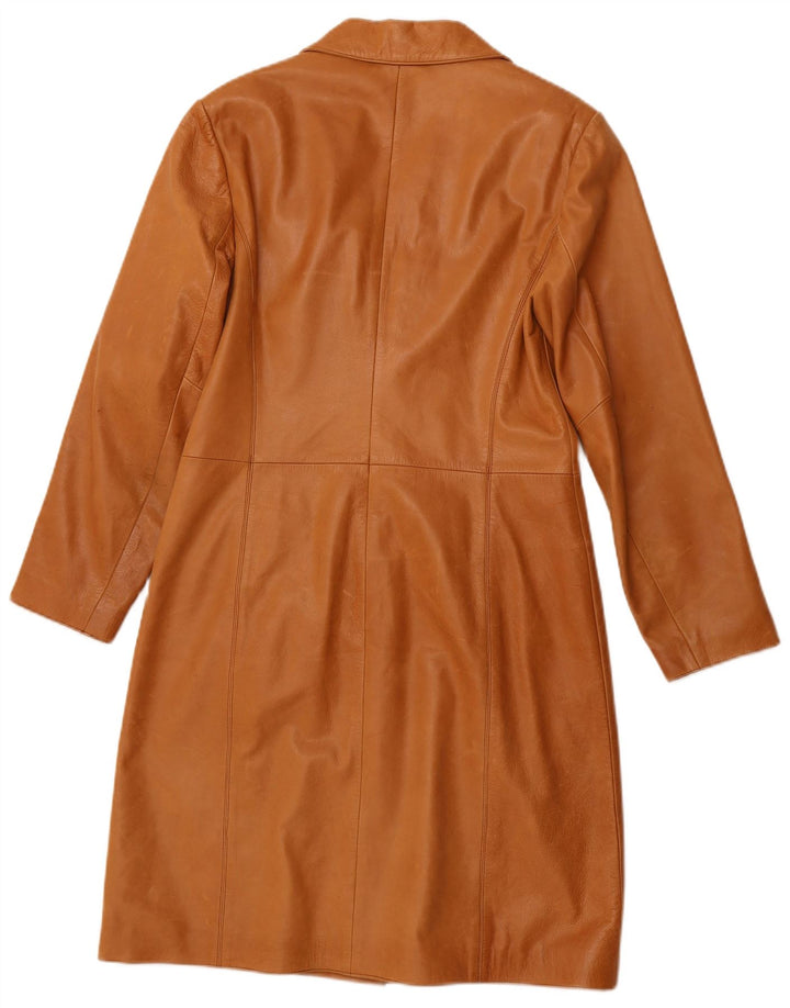 NEXT Abrigo de cuero pequeño para mujer UK 42 Cuero marrón medio
