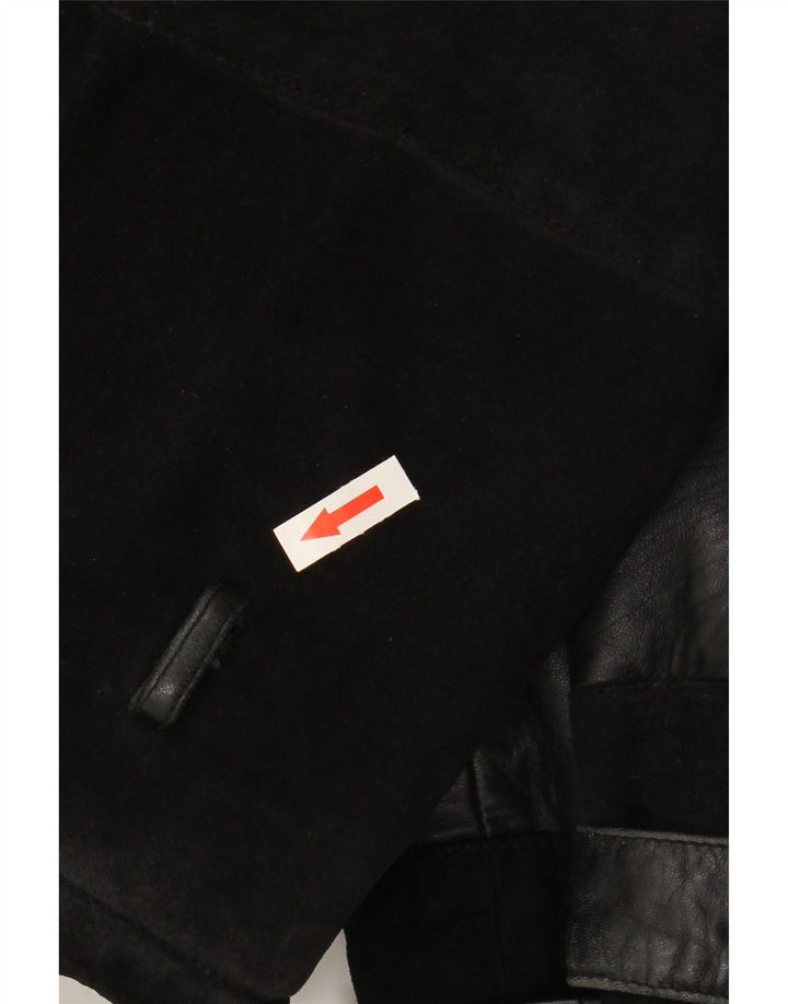 VINTAGE Chaqueta de ante para mujer IT 48 XL Negro