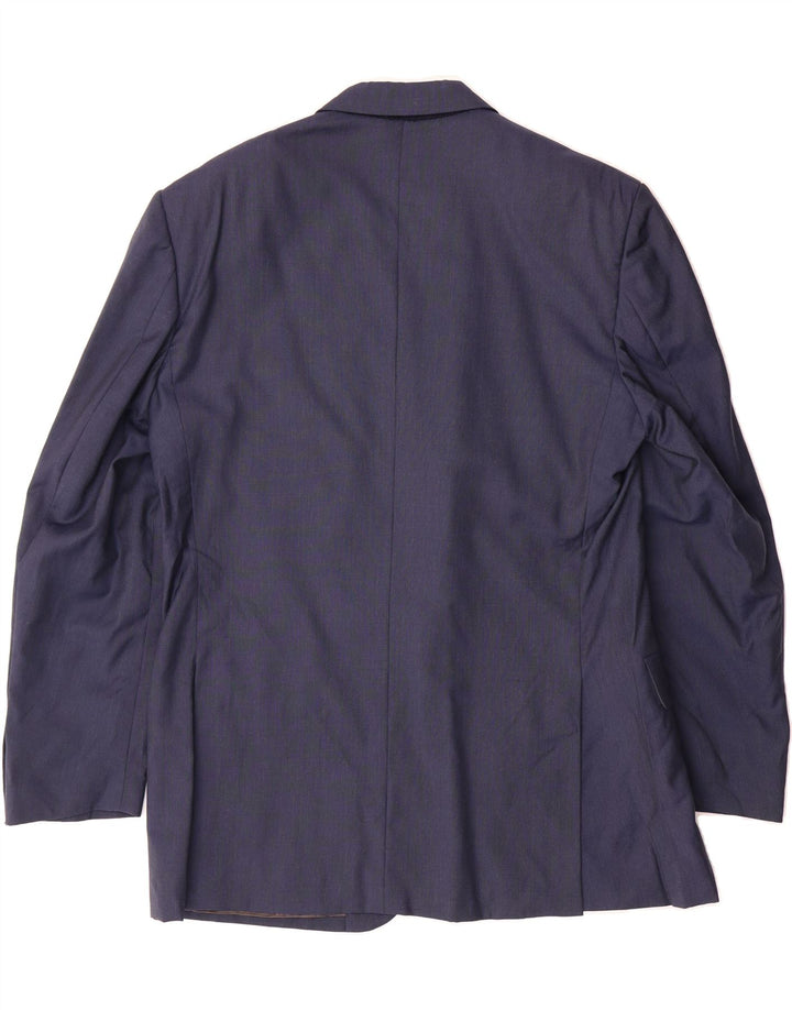 BROOKSFIELD Mens 3 Button Blazer Jacket IT 50 Large Navy Blue Wool Vintage Brooksfield and Second-Hand Brooksfield from Messina Hembry 
