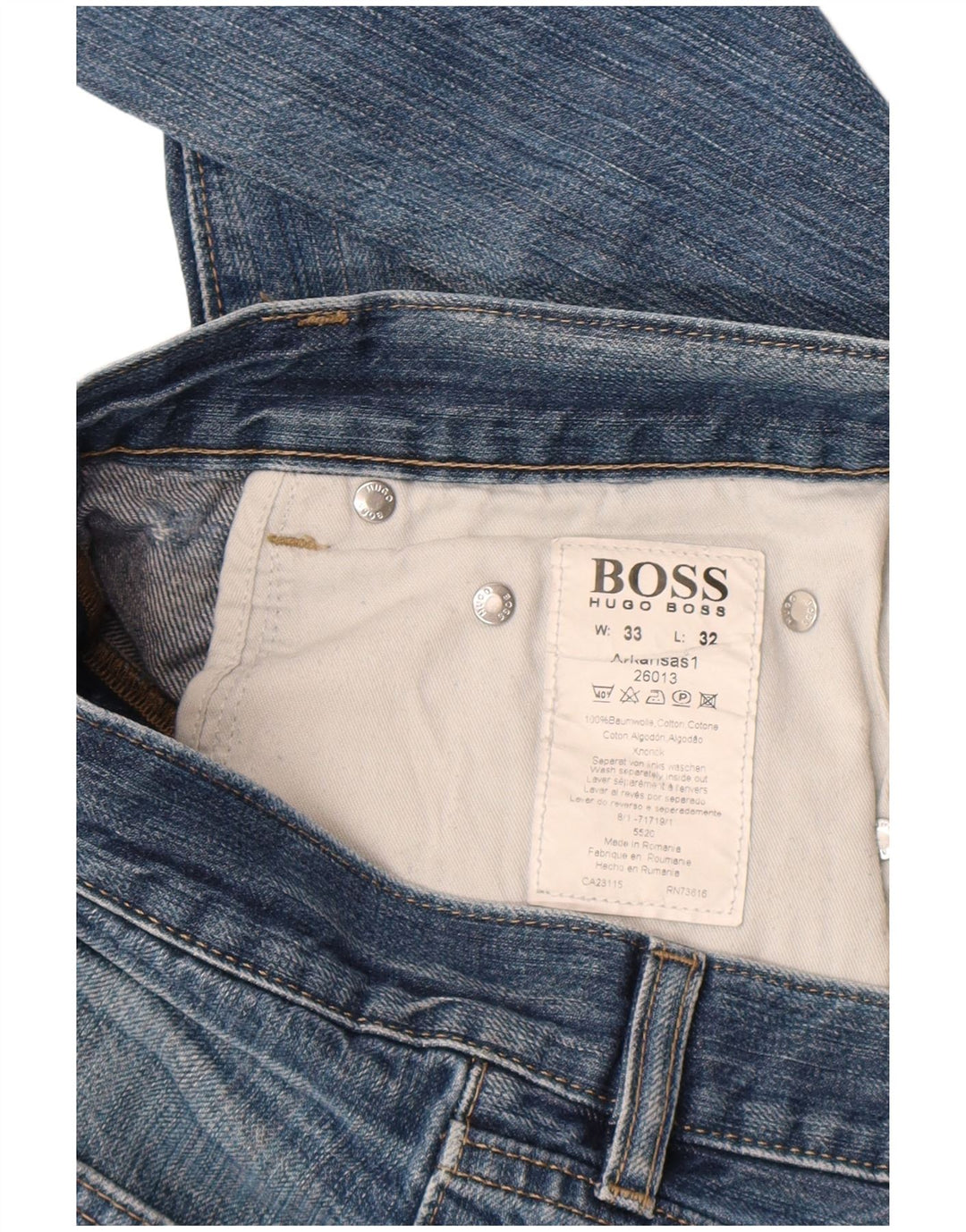 Vaqueros Hugo Boss Hombre Rectos W33 L32 Algodón Azul