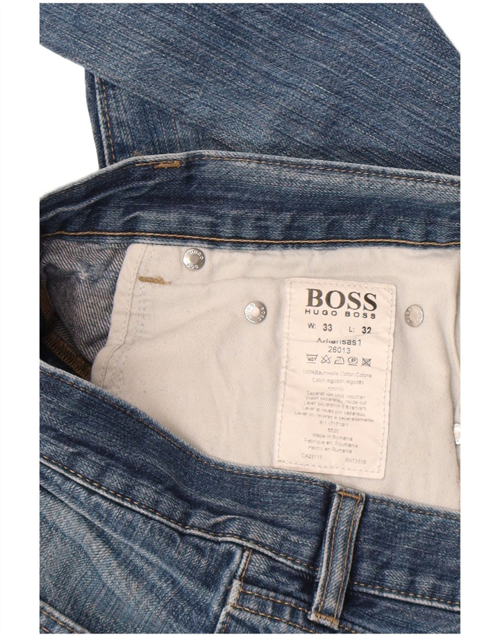 Vaqueros Hugo Boss Hombre Rectos W33 L32 Algodón Azul
