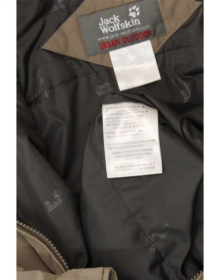 JACK WOLFSKIN Chaqueta cortavientos con capucha para hombre UK 36 Small Caqui Poliéster
