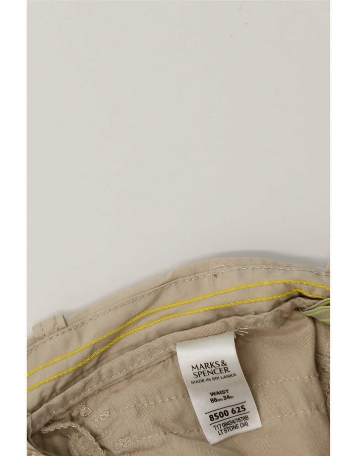 Marks & Spencer Bermudas tipo cargo para hombre W34 Algodón beige grande