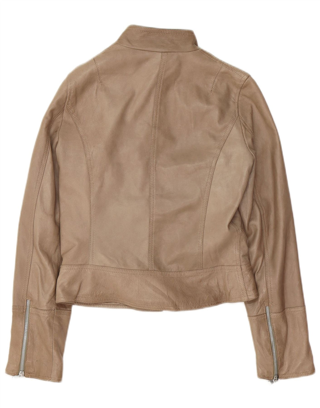 XETRA Chaqueta motera de cuero corta para mujer IT 44 Cuero beige medio
