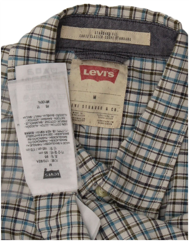 LEVI'S Camisa Coupe estándar de corte estándar para hombre, algodón a cuadros azul medio