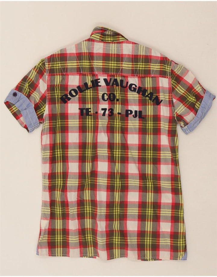 PEPE JEANS Mens Graphic Short Sleeve Shirt Large Multicoloured Check Vintage PEPE Jeans and Second-Hand PEPE Jeans from Messina Hembry 