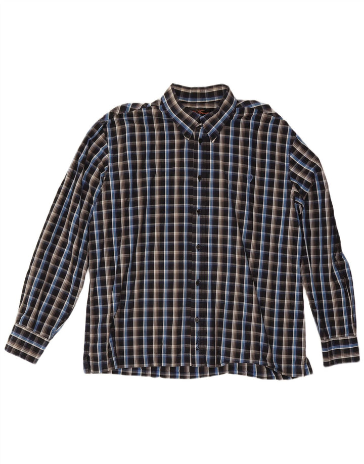 Ben Sherman Camisa para hombre 2XL Algodón a cuadros negros