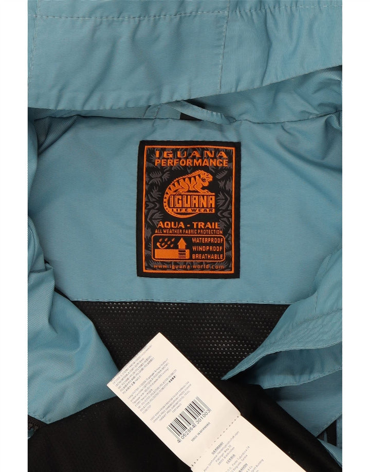 IGUANA Chaqueta impermeable con capucha para mujer EU 40 Medium Blue Nylon