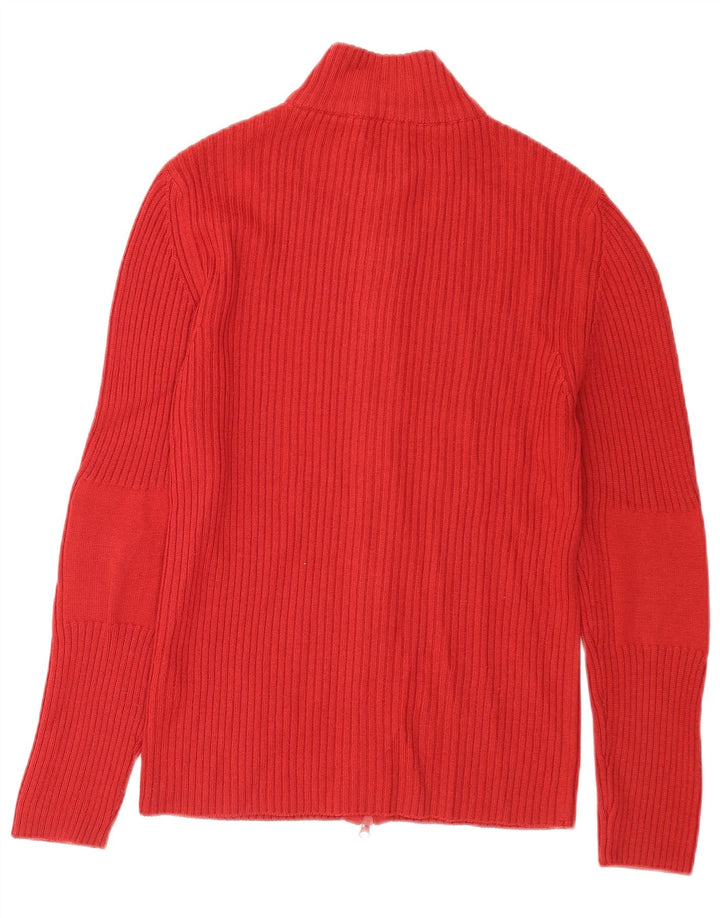 Rifle Cárdigan para hombre suéter grande de lana merino roja