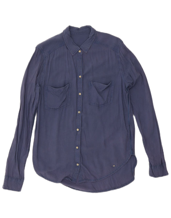 Abercrombie & Fitch Camisa para mujer UK 44 Medium Azul marino Viscosa