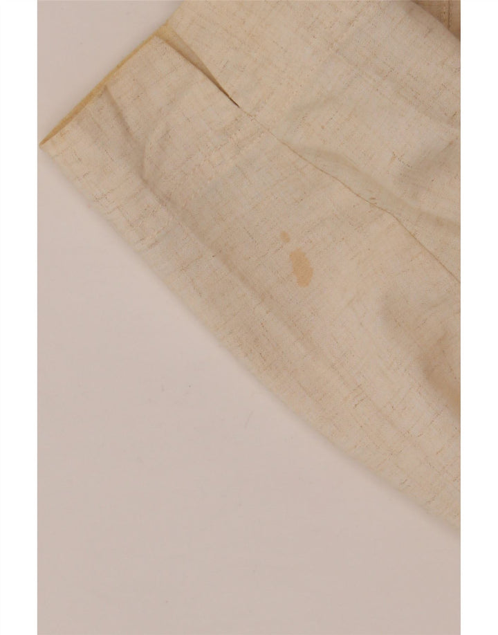 Marks & Spencer Womens 4 Button Blazer Jacket UK 16 Large Beige Viscose